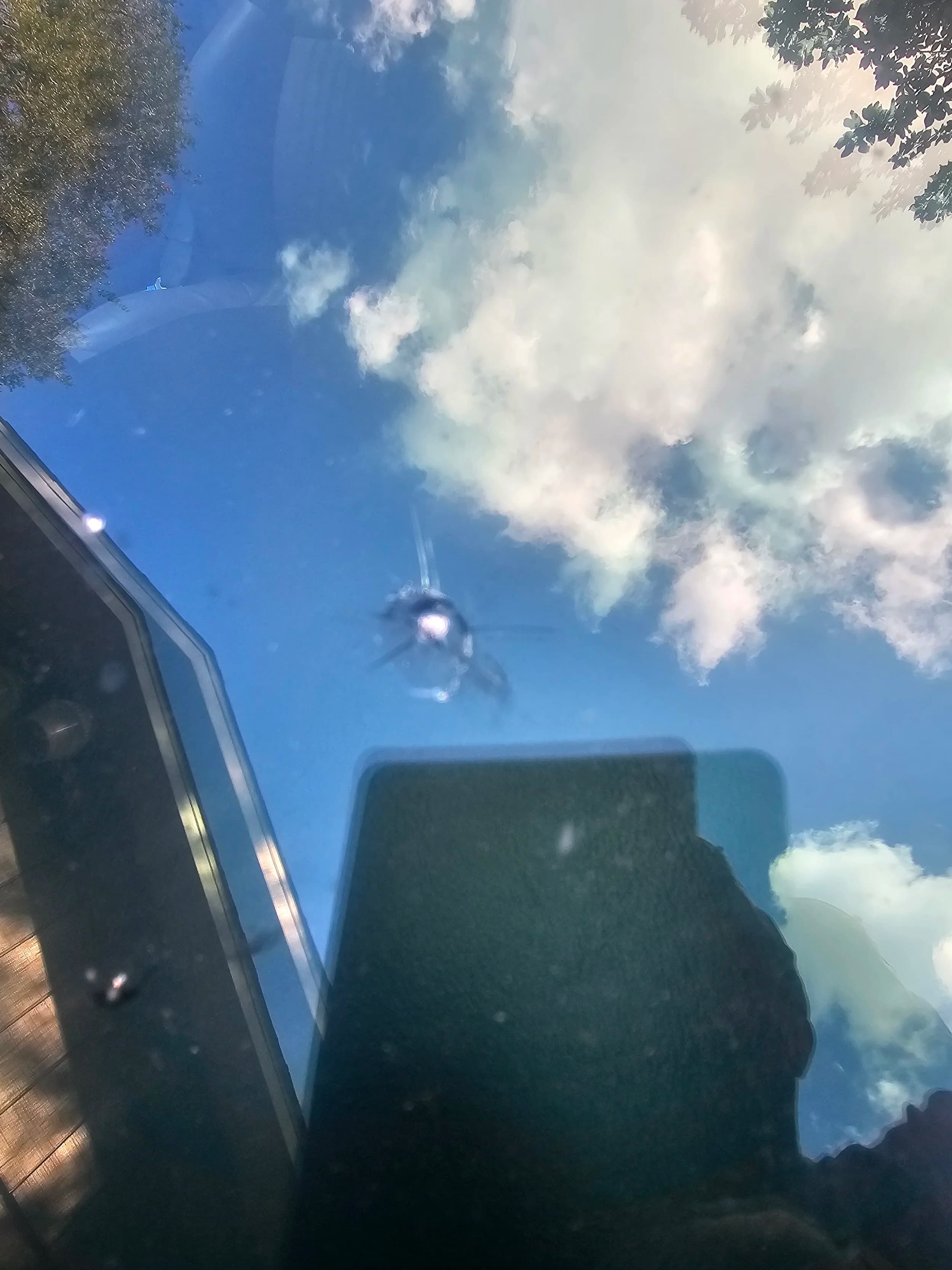 Rock chip damage on car windshield before repair -- Citrus County FL